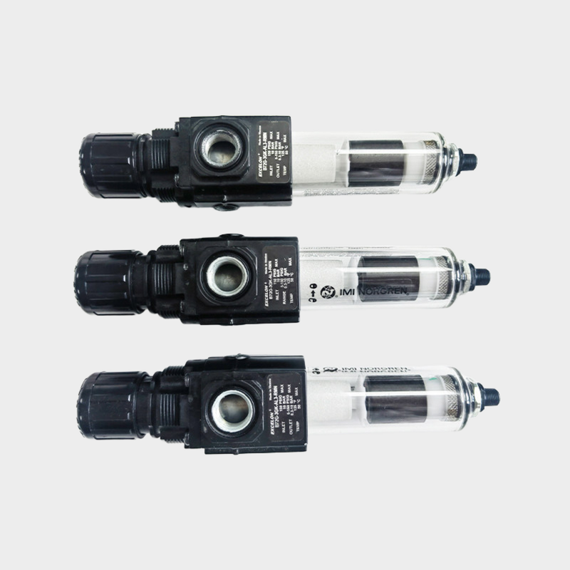 NORGREN B72G‑2GK‑QT3‑RMN B72G‑2GK‑QT1‑RMN ชุดเตรียมอากาศแบบระบาย แรงดันลูกบิดแบบกดล็อคป้องกันการงัดแงะ วาล์วแบบสมดุล เอาต์พุตคงที่ ติดตั้งแบบโมดูลาร์ / อินไลน์ สำหรับเวิร์คสเตชันอัตโนมัติสำหรับงานเบา