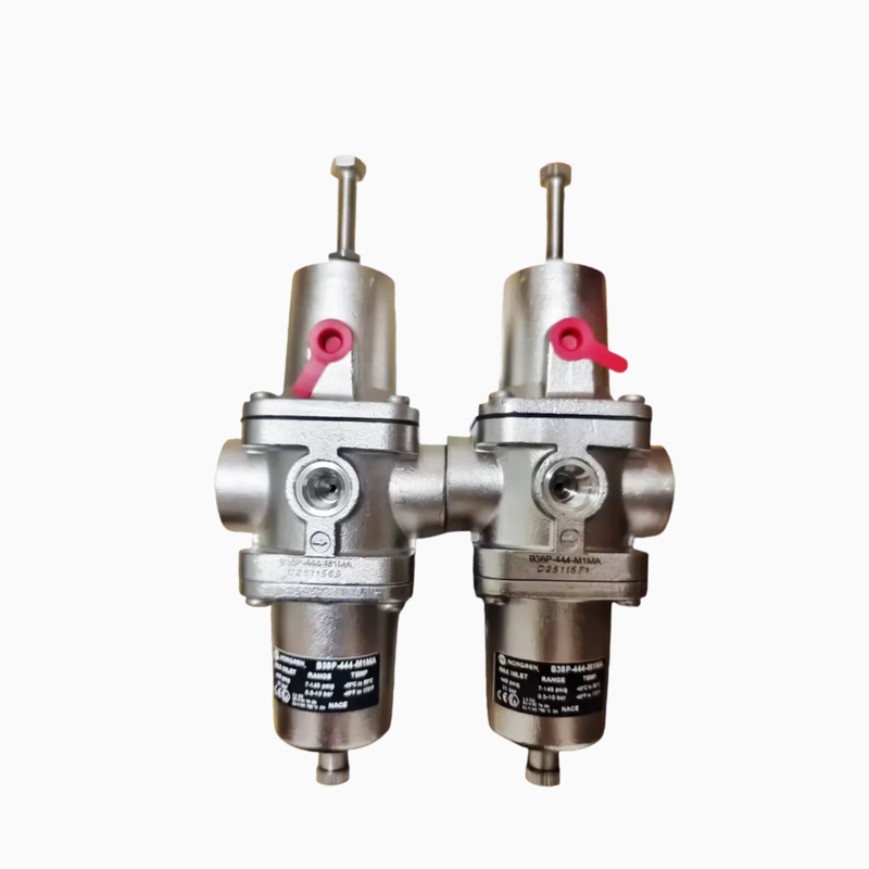 NORGREN B38P‑244‑B1MA B38P‑344‑B1MA สแตนเลสสตีล ฟิลเตอร์‑เรกูเลเตอร์ เกลียว PTF ระบายน้ำด้วยมือ ไส้กรอง 5μm‑25μm เป็นไปตามมาตรฐาน NACE สำหรับระบบเตรียมอากาศอัดสำหรับสภาพแวดล้อมทางทะเล‑นอกชายฝั่งที่มีฤทธิ์กัดกร่อน
