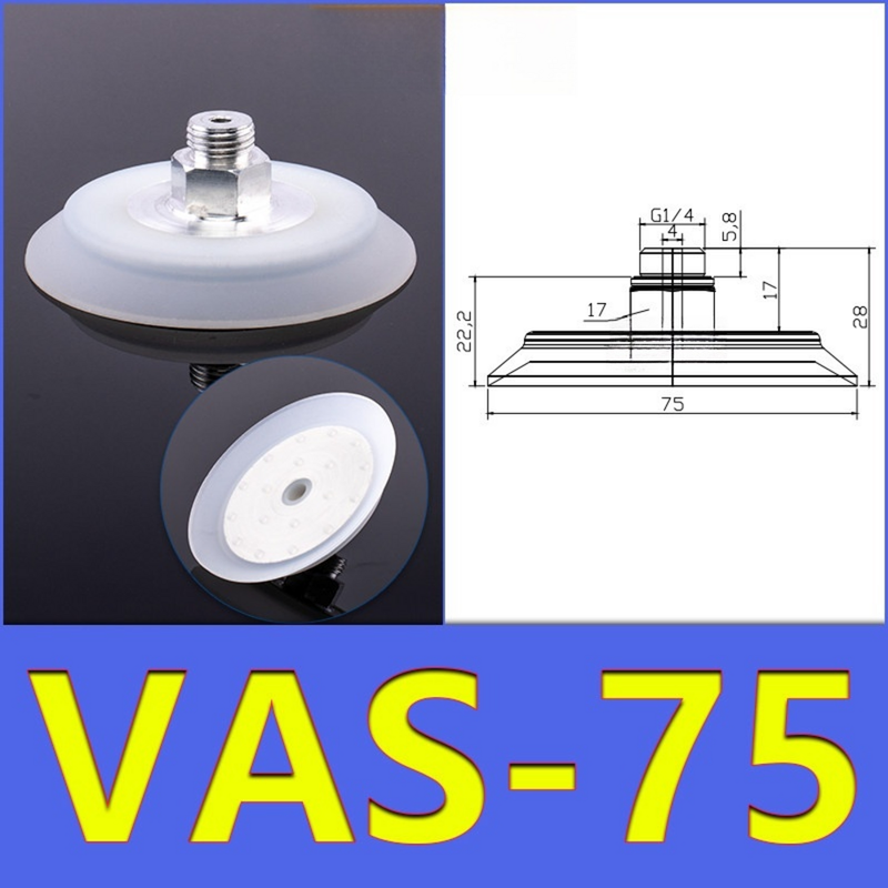 FESTO VAS75 แผ่นดูดสุญญากาศแบบแบนทรงกลม เป็นไปตามข้อกำหนด RoHS วัสดุอีลาสโตเมอร์หลายสี สำหรับการยกชิ้นงานขนาดใหญ่บนพื้นผิวเรียบ