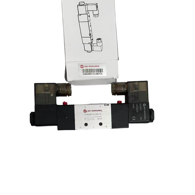 VCB22B511A-AB213L 24VDC วาล์วโซลินอยด์คู่ IMI NORGREN G1/4 5/2 วาล์วหน่วยความจำนิวแมติกสำหรับเครื่องมือกล โหลดขดลวดคู่