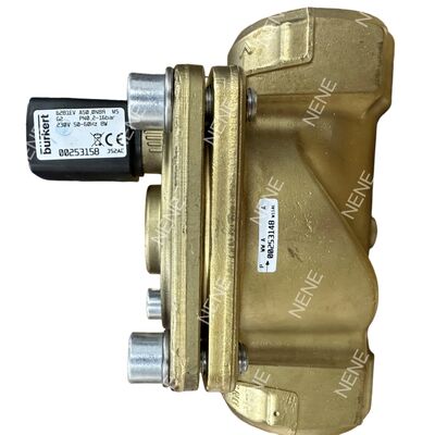 วาล์วโซเลนอยด์ที่มีผลต่อตรง BURKERT ประเภท 6281 00221957 G3/4 2/2 กรดทองแดงปิดปกติ ด้วยการทํางานด้วยมือ NBR Seal 20.0 ช่อง AC220V 8W 0.2-16bar -10 ถึง +80 °C