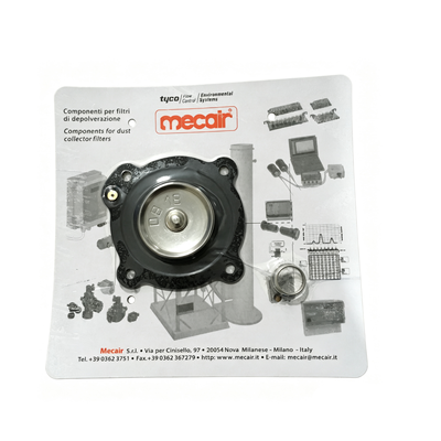 อะไหล่เครื่องจักรแปรรูปฝุ่น Mecair รุ่น DB18 FKM Diaphragm พร้อมชุดสปริง ใช้สำหรับซ่อมบำรุงโซลินอยด์วาล์ว Mecair Pulse Jet รุ่นที่เข้ากันได้ VNP/VEM208, VNP/ VEM308, VNP/VEM408