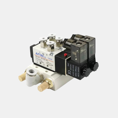 Airtac 4V210-08 ซอลีนอยด์แวลล์ มายฟอลด์เซ็ต 2 ตําแหน่ง / 3 ตําแหน่ง / 4 ตําแหน่ง / 5 ตําแหน่ง / 6 ตําแหน่ง รวมซัลล์ควบคุมปนูเมติก